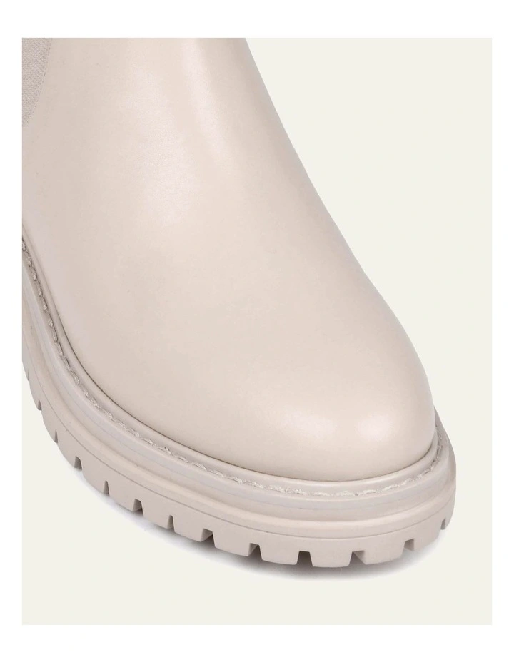 Bloom Flat Ankle Leather Boots in Bone image 4