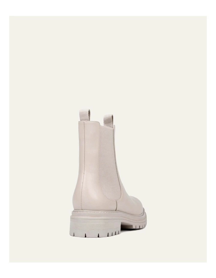 Bloom Flat Ankle Leather Boots in Bone image 5