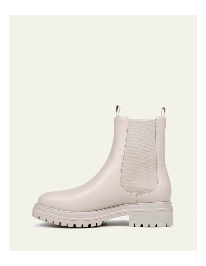 Bloom Flat Ankle Leather Boots in Bone image 6