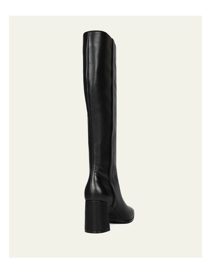 Nellie Knee Leather Boots in Black image 5