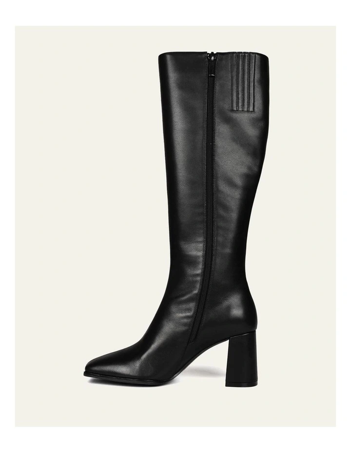 Nellie Knee Leather Boots in Black image 6