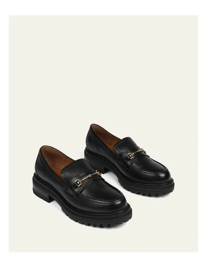 Brixton Leather Loafers in Black image 3