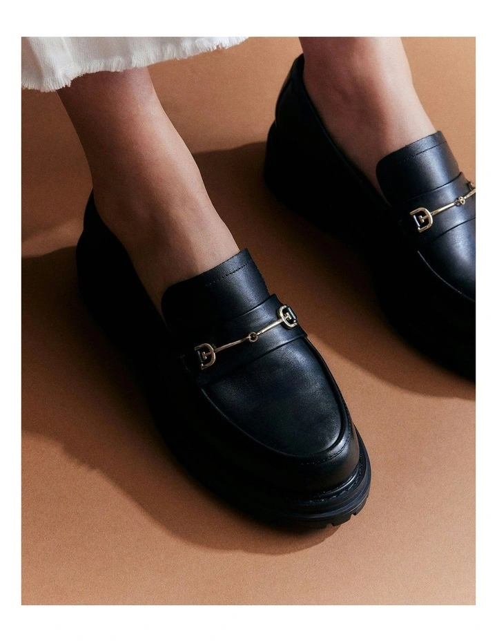 Brixton Leather Loafers in Black image 7