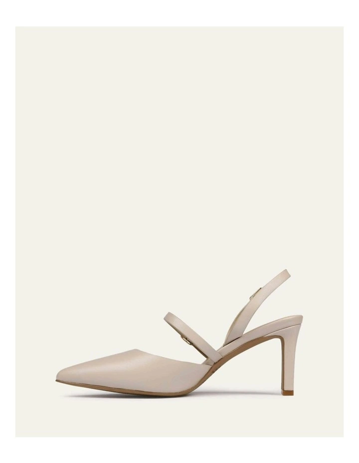 Karina Mid Leather Heels in Bone image 6