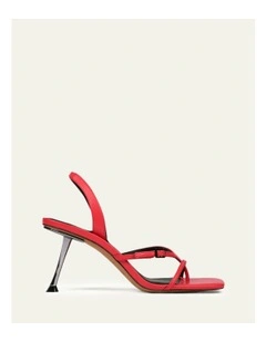 Olyssa High Heel Leather Sandals in Hot Pink