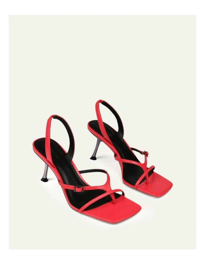 Olyssa High Heel Leather Sandals in Hot Pink image 2