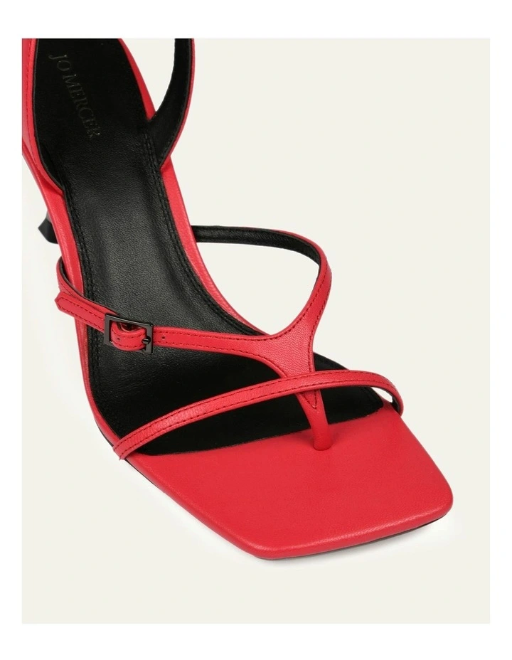 Olyssa High Heel Leather Sandals in Hot Pink image 3