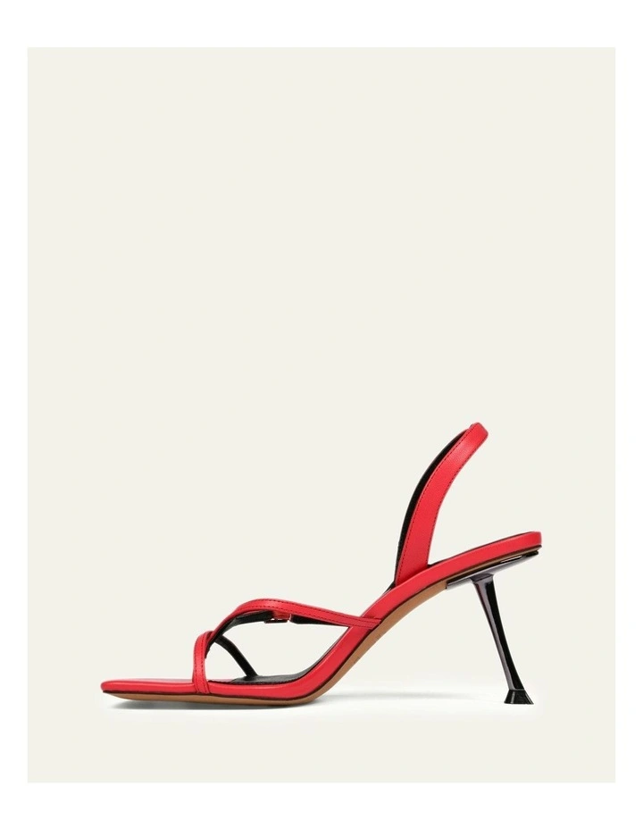 Olyssa High Heel Leather Sandals in Hot Pink image 5