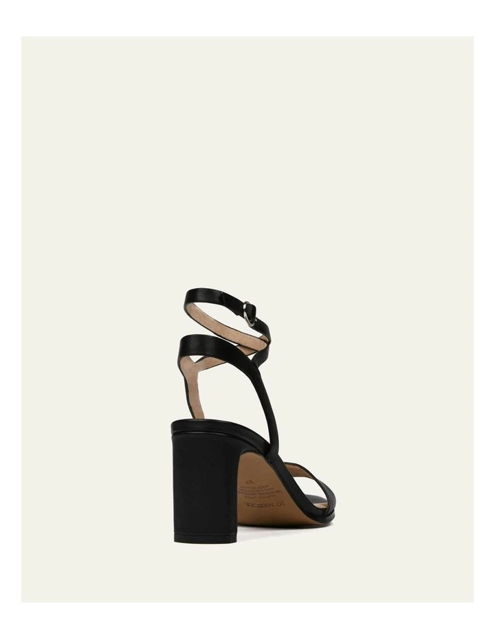 Natsu Mid Heel Leather Sandals in Black image 5