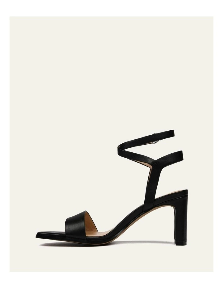 Natsu Mid Heel Leather Sandals in Black image 6