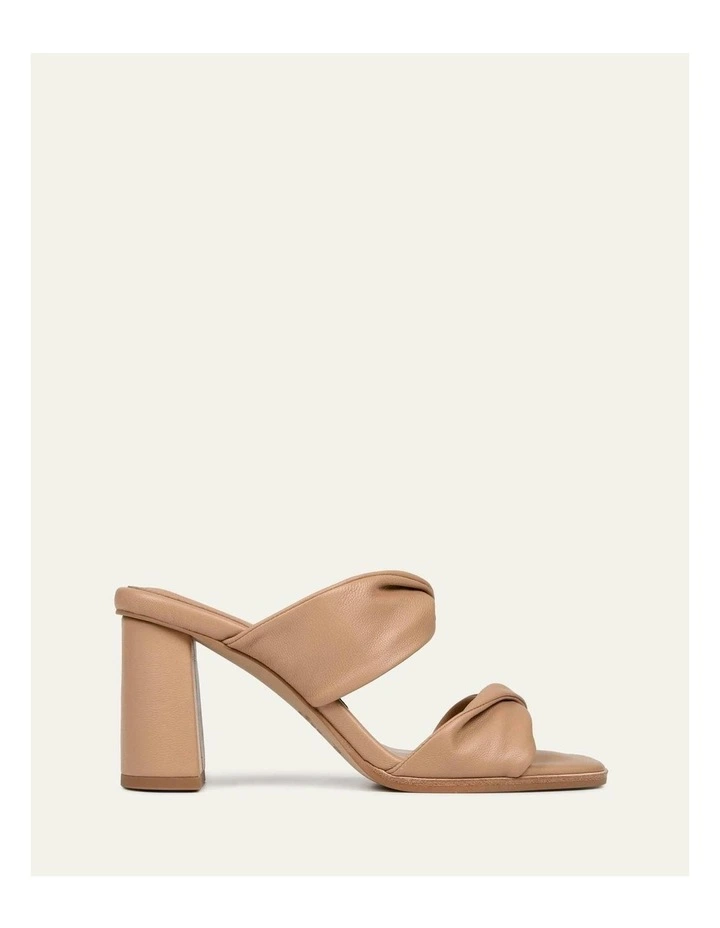 Caylie High Heel Leather Sandals in Beige image 1