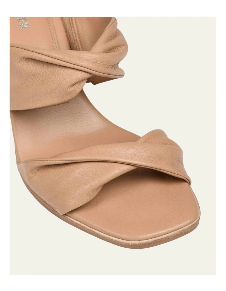 Caylie High Heel Leather Sandals in Beige image 4
