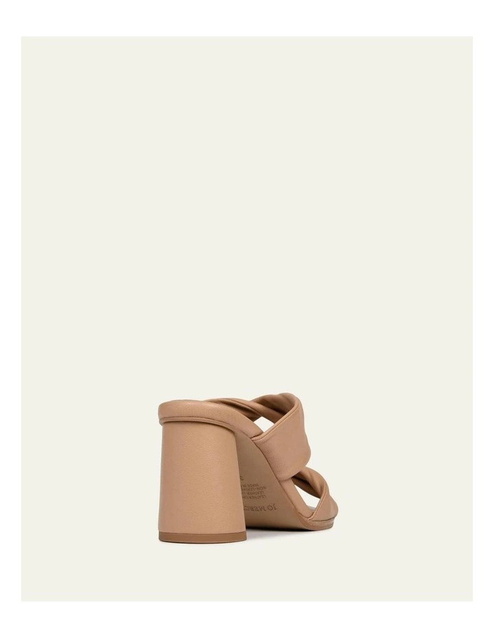Caylie High Heel Leather Sandals in Beige image 5