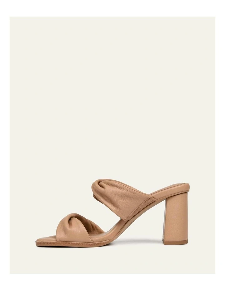 Caylie High Heel Leather Sandals in Beige image 6