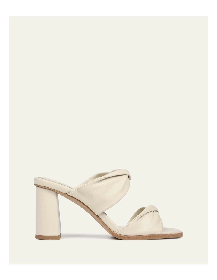 Caylie High Heel Leather Sandals in Bone image 1