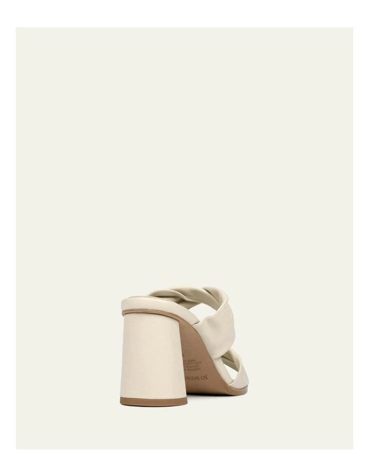 Caylie High Heel Leather Sandals in Bone image 5