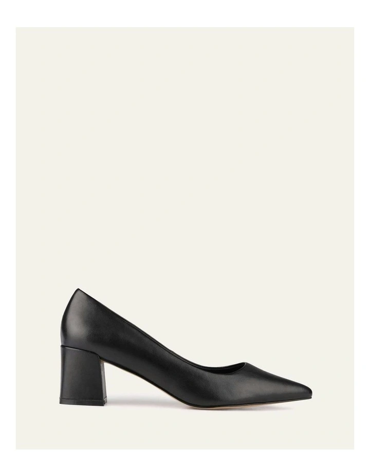 Carrington Low Leather Heels in Black image 1