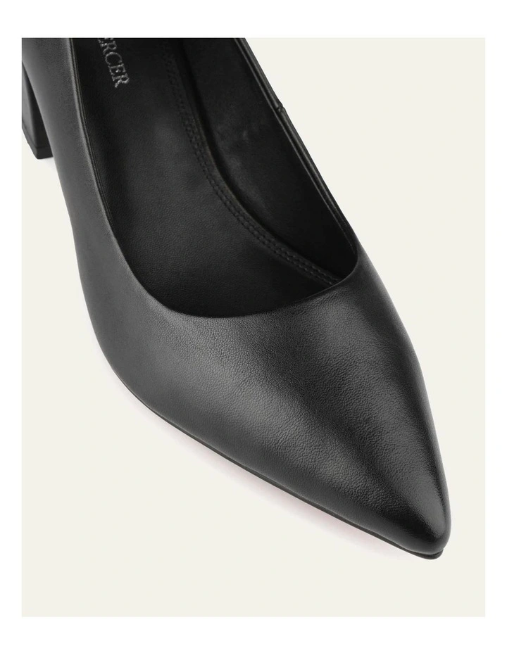 Carrington Low Leather Heels in Black image 4