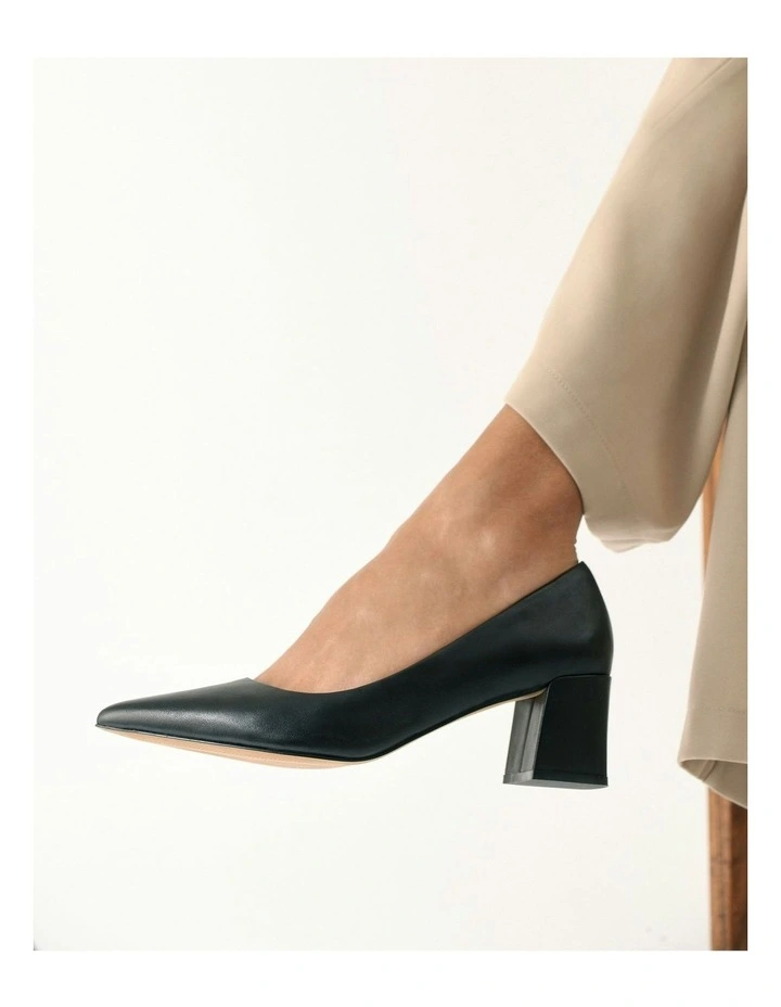 Carrington Low Leather Heels in Black image 7