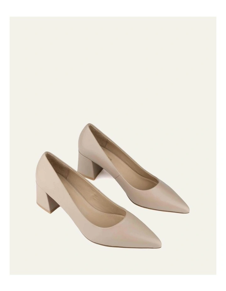 Carrington Low Leather Heels in Taupe image 3