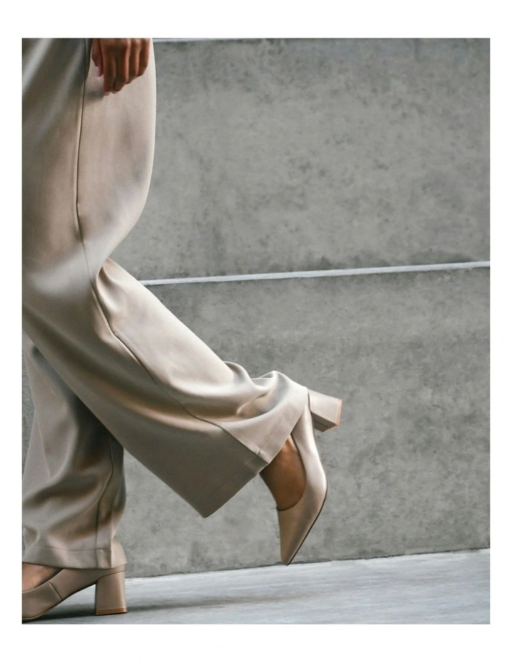 Carrington Low Leather Heels in Taupe image 7