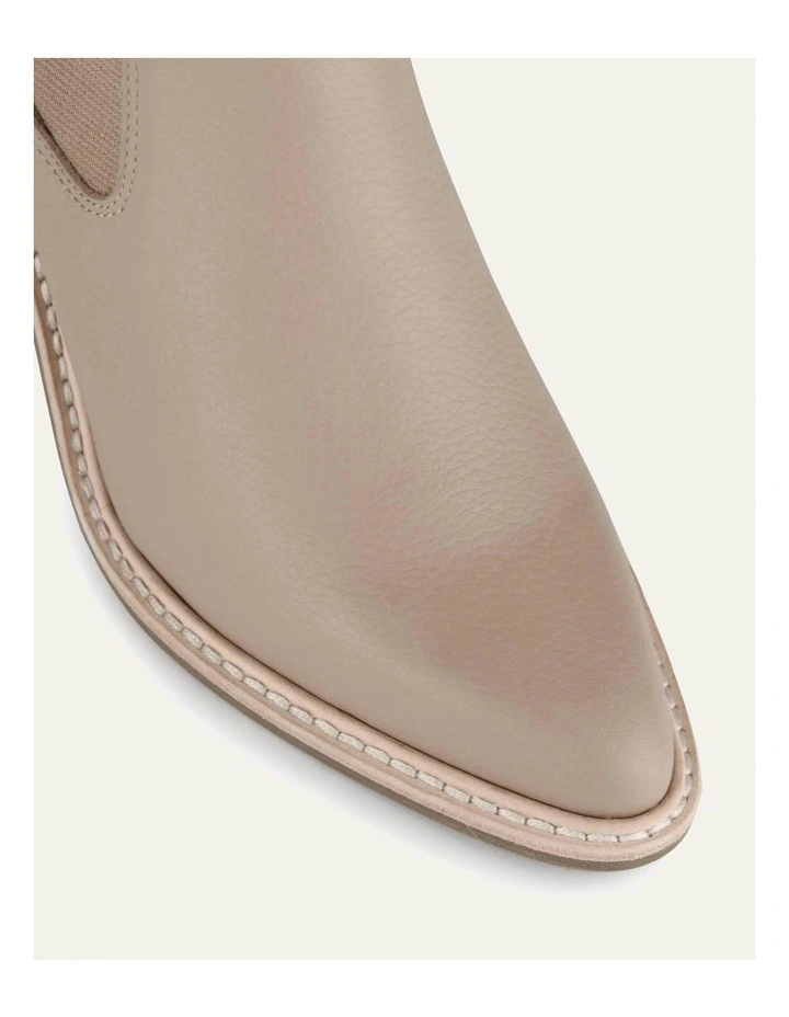 Luxe High Ankle Leather Boots in Taupe image 4