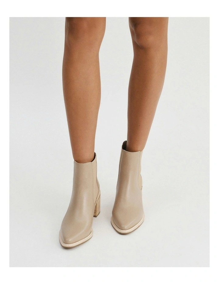 Luxe High Ankle Leather Boots in Taupe image 7