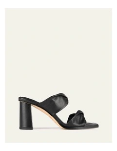 Caylie High Heel Leather Sandals in Black