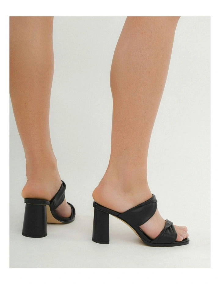 Caylie High Heel Leather Sandals in Black image 2