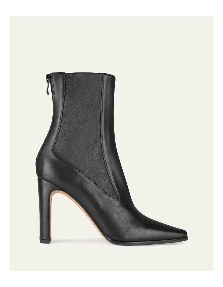 June High Ankle Leather Boots in Black image 1