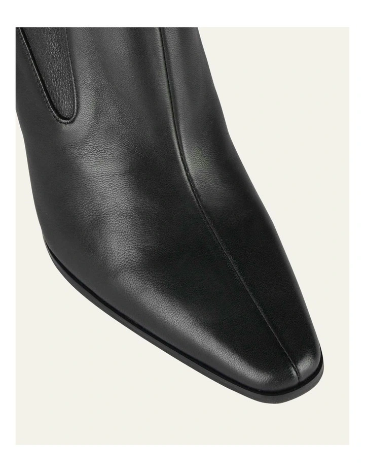 June High Ankle Leather Boots in Black image 4