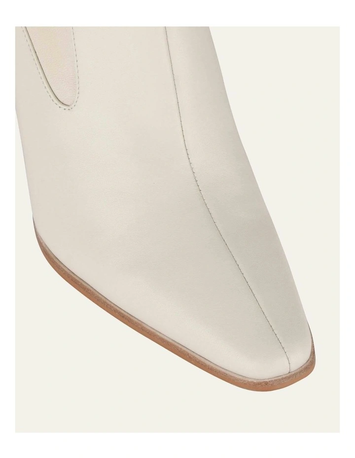 June High Ankle Leather Boots in Off White image 4