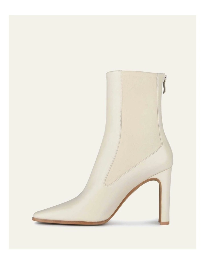 June High Ankle Leather Boots in Off White image 6