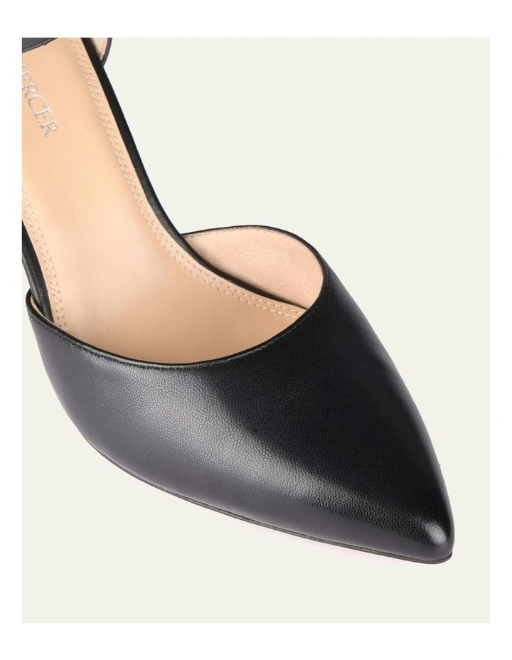 Alma Mid Leather Heels in Black image 4