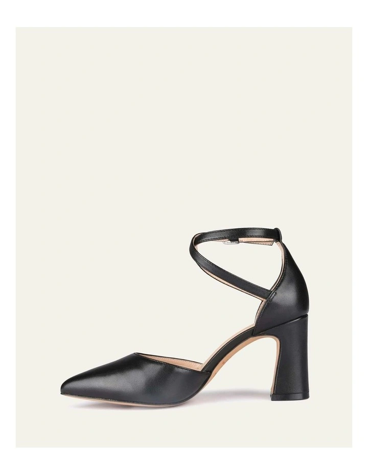Alma Mid Leather Heels in Black image 6