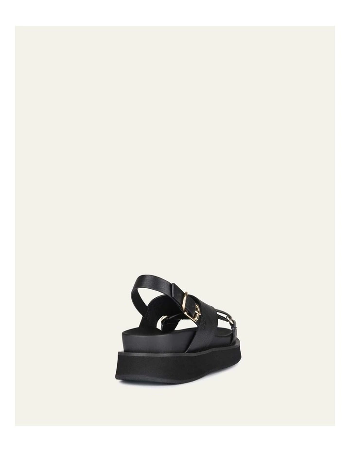 Marley Flat Leather Sandals in Black image 5