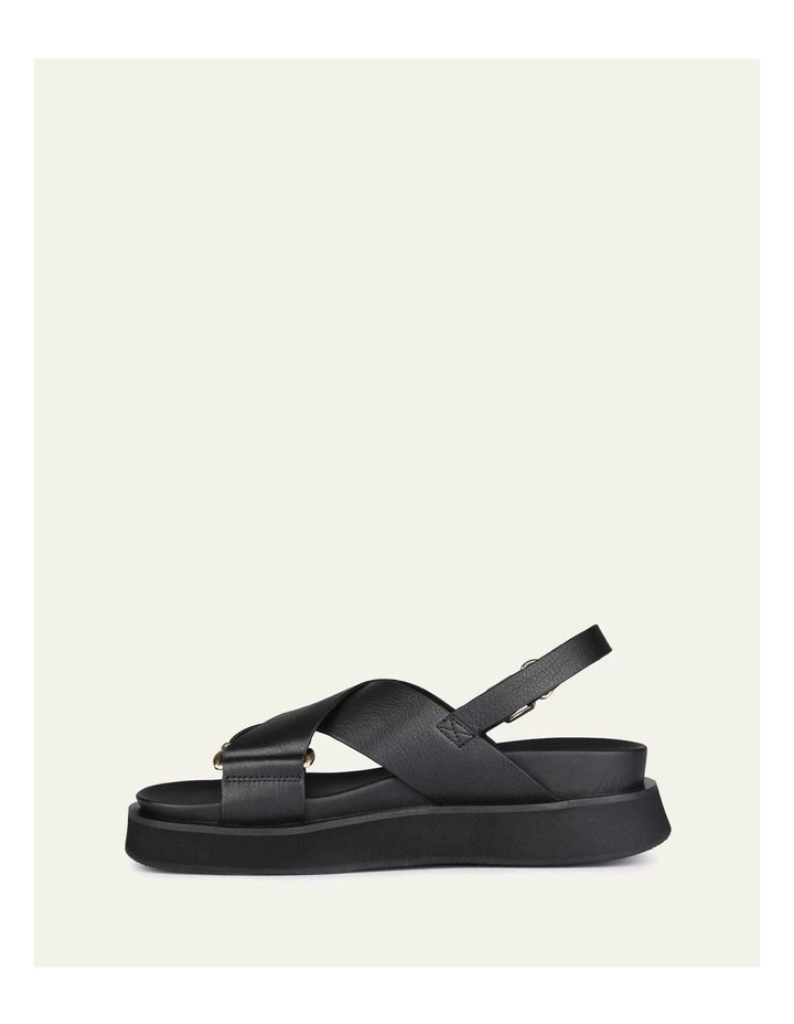Marley Flat Leather Sandals in Black image 6