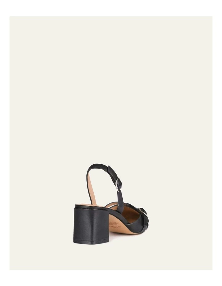 Coby Low Leather Heels in Black image 5