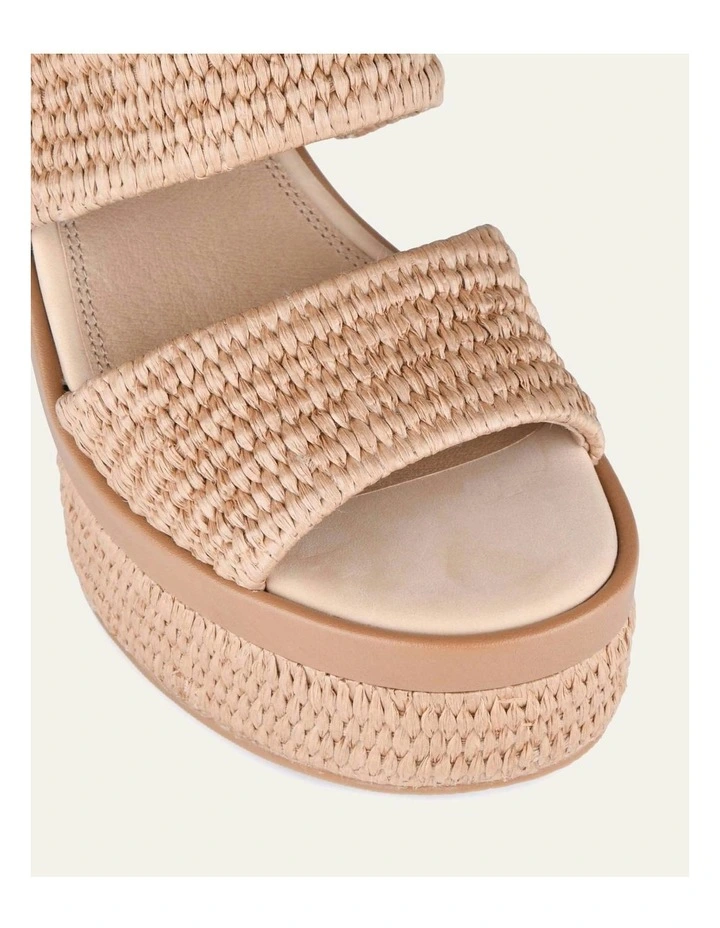Felicity High Heel Platform Raffia Sandals in Tan image 4