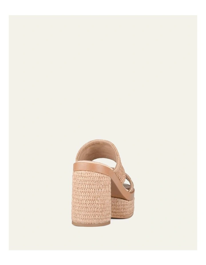 Felicity High Heel Platform Raffia Sandals in Tan image 5