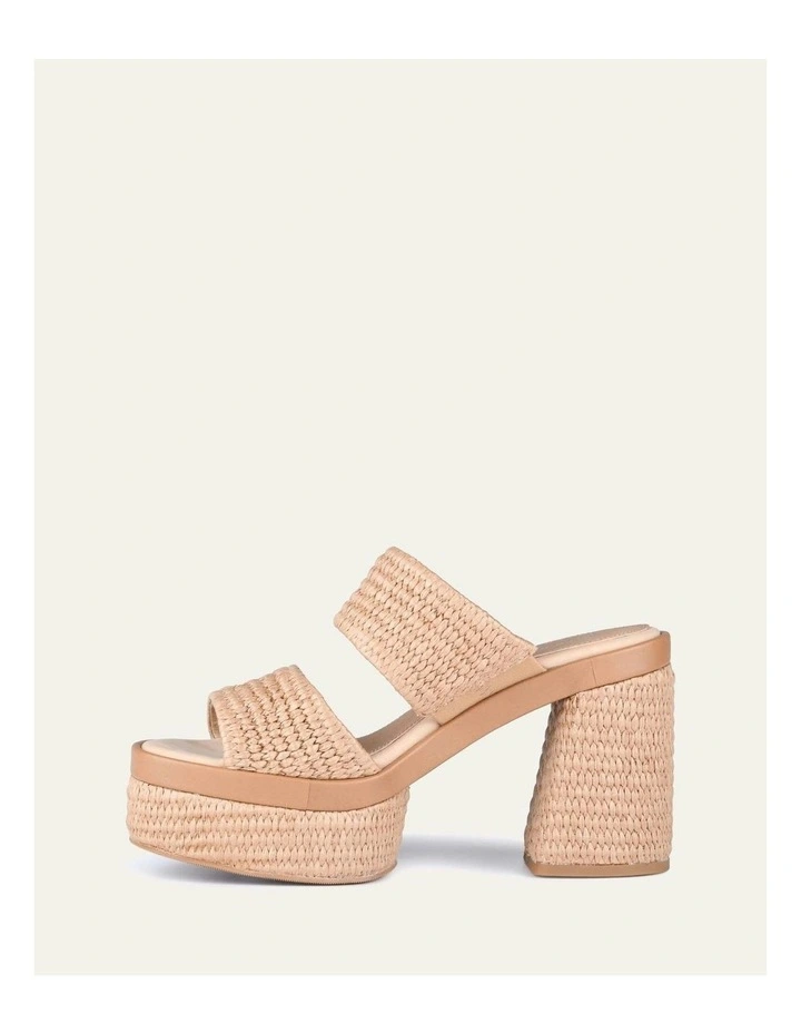Felicity High Heel Platform Raffia Sandals in Tan image 6