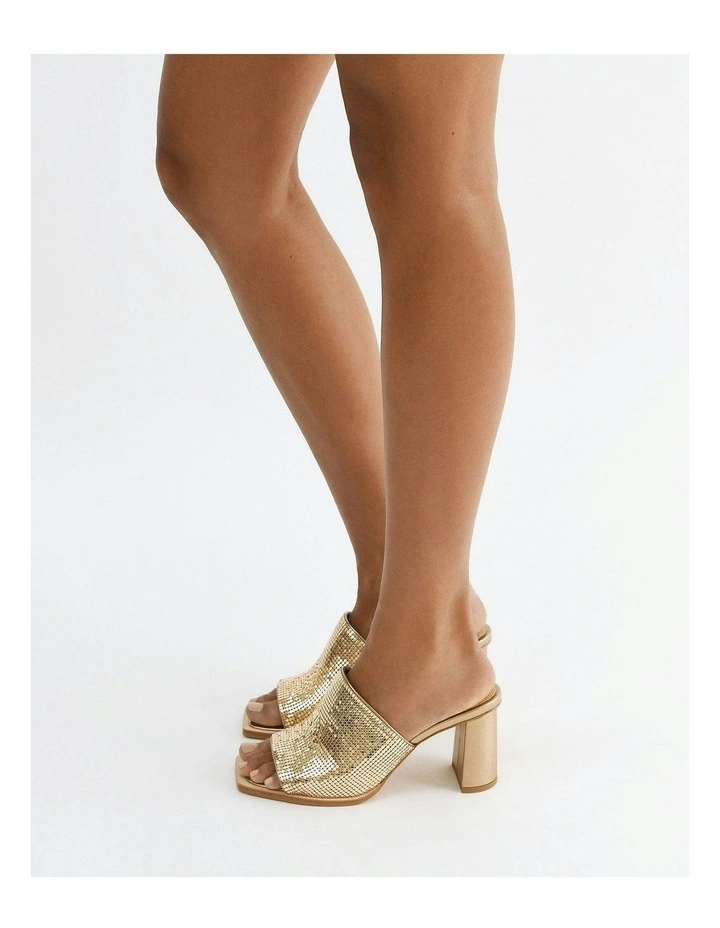 Cupid High Heel Sandals in Gold image 2