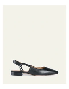 Larissa Dress Leather Flats in Black