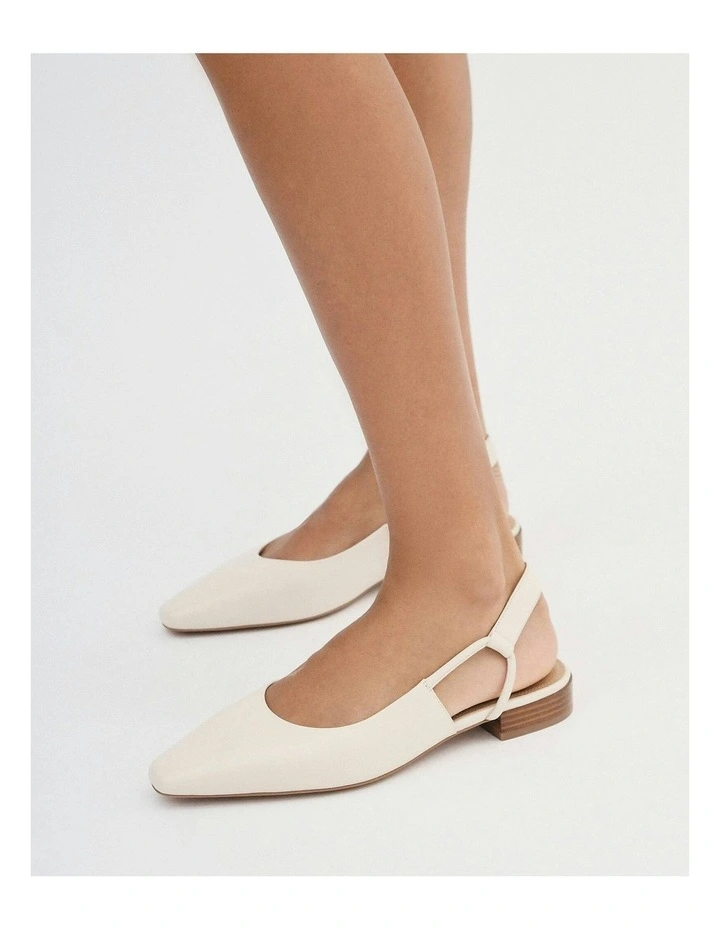 Larissa Dress Leather Flats in Off White image 2