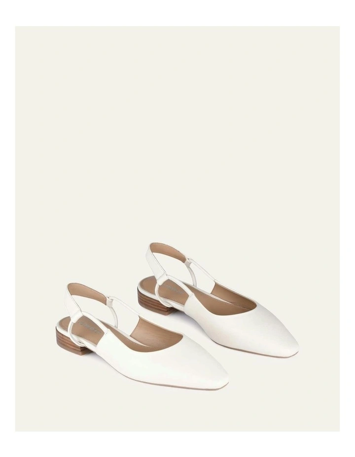 Larissa Dress Leather Flats in Off White image 3