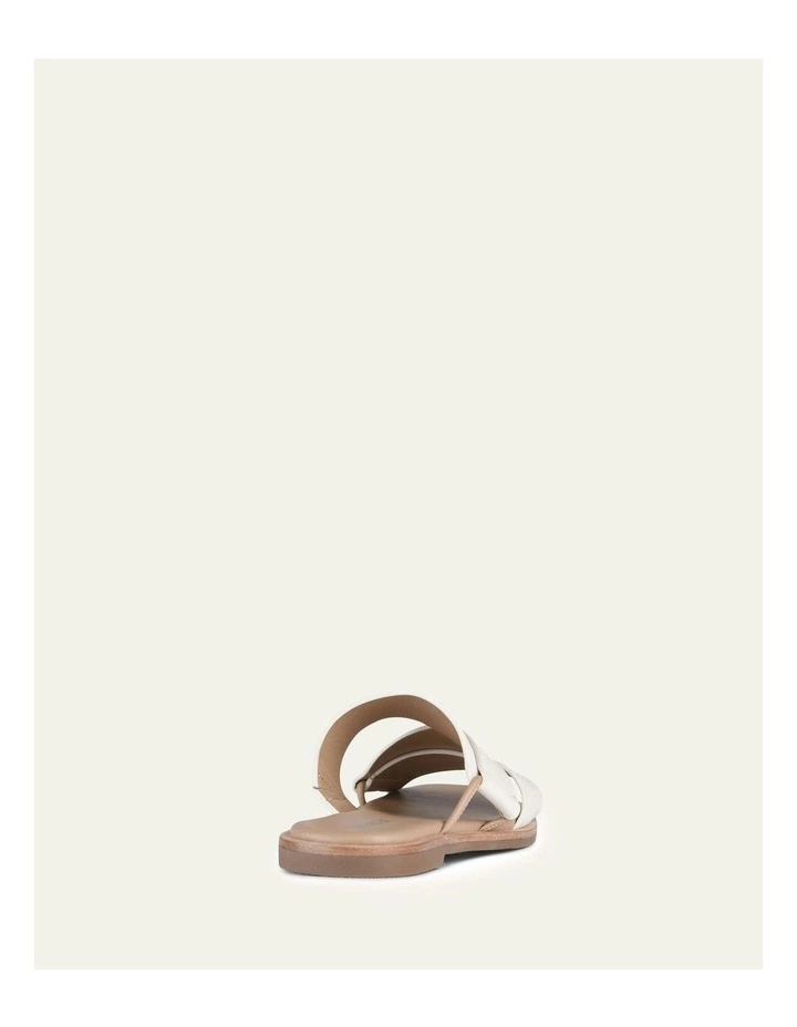 Shelby Flat Leather Slides in Off White image 5