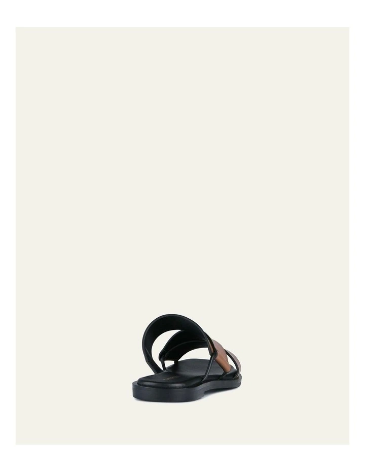 Shelby Flat Leather Slides in Dark Tan image 5
