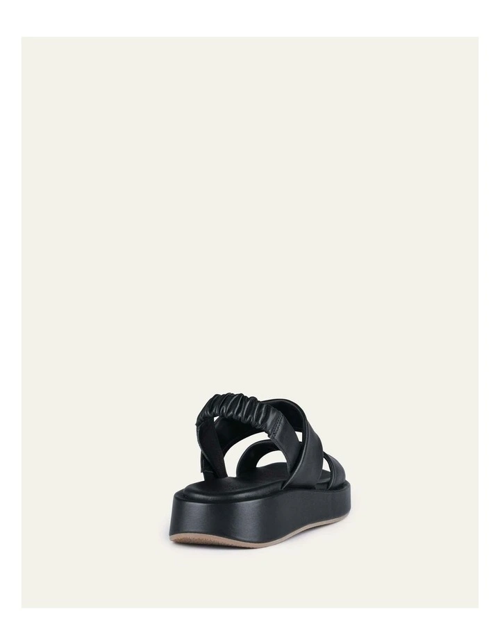 Dana Flat Leather Sandals in Black image 5