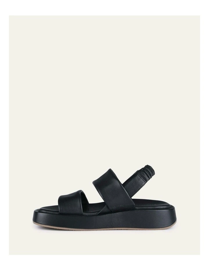 Dana Flat Leather Sandals in Black image 6