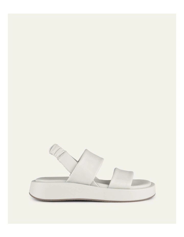 Dana Flat Leather Sandals in Bone image 1